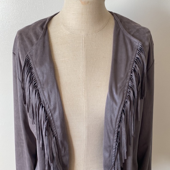 Misslook Vegan Faux Suede Grey Jacket L - Picture 3 of 8